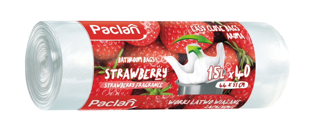 PACLAN BATHROOM MULTITOP BAGS WITH STRAWBERRY SCENT 15L