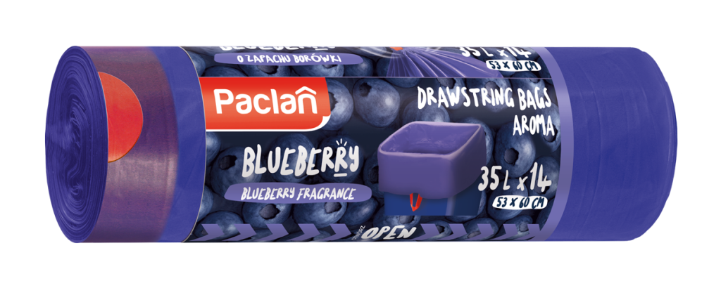 PACLAN DRAWSTRING BAGS WITH BLUEBERRY SCENT 35L / 60L