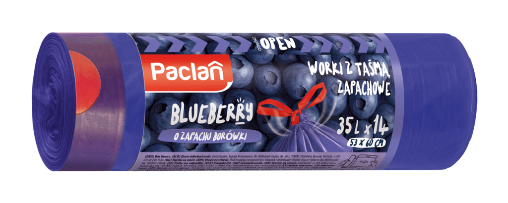 PACLAN WORKI Z TAŚMĄ O ZAPACHU BORÓWKI 35L / 60L